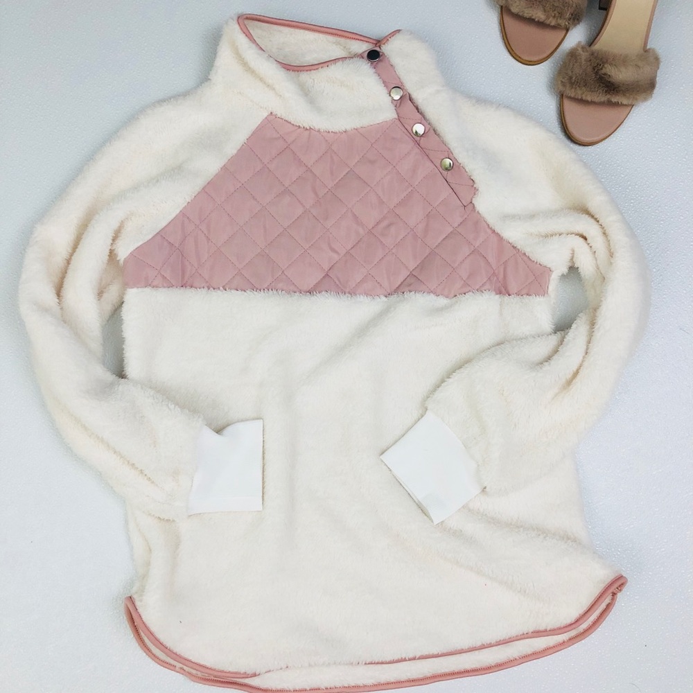 Boutique snap -T Sherpa Fleece Pullover Sweatshirt - Picture 6 of 7